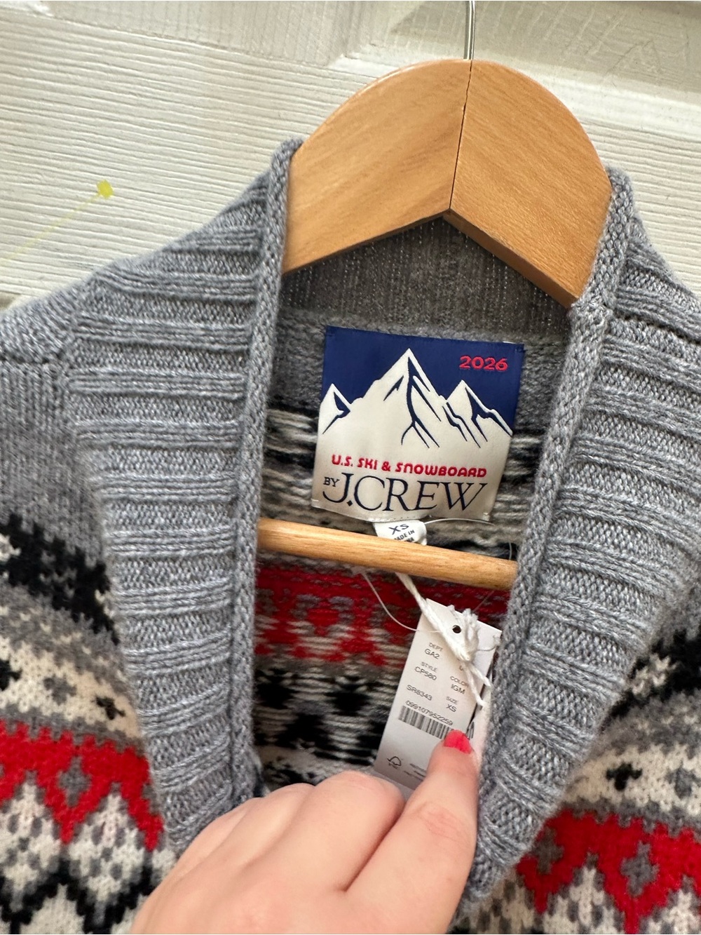 J Crew U.S. Ski & Snowboard Fair Isle Rollneck sweater vintage wool white red - Picture 10 of 11